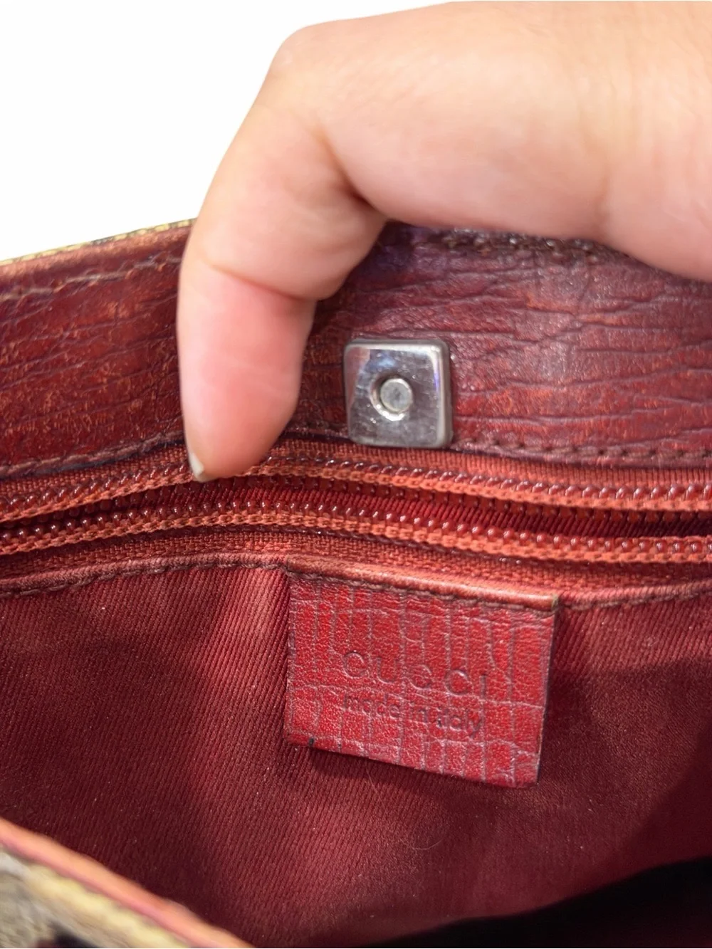 GUCCI GG Supreme Hand Bag PVC Beige